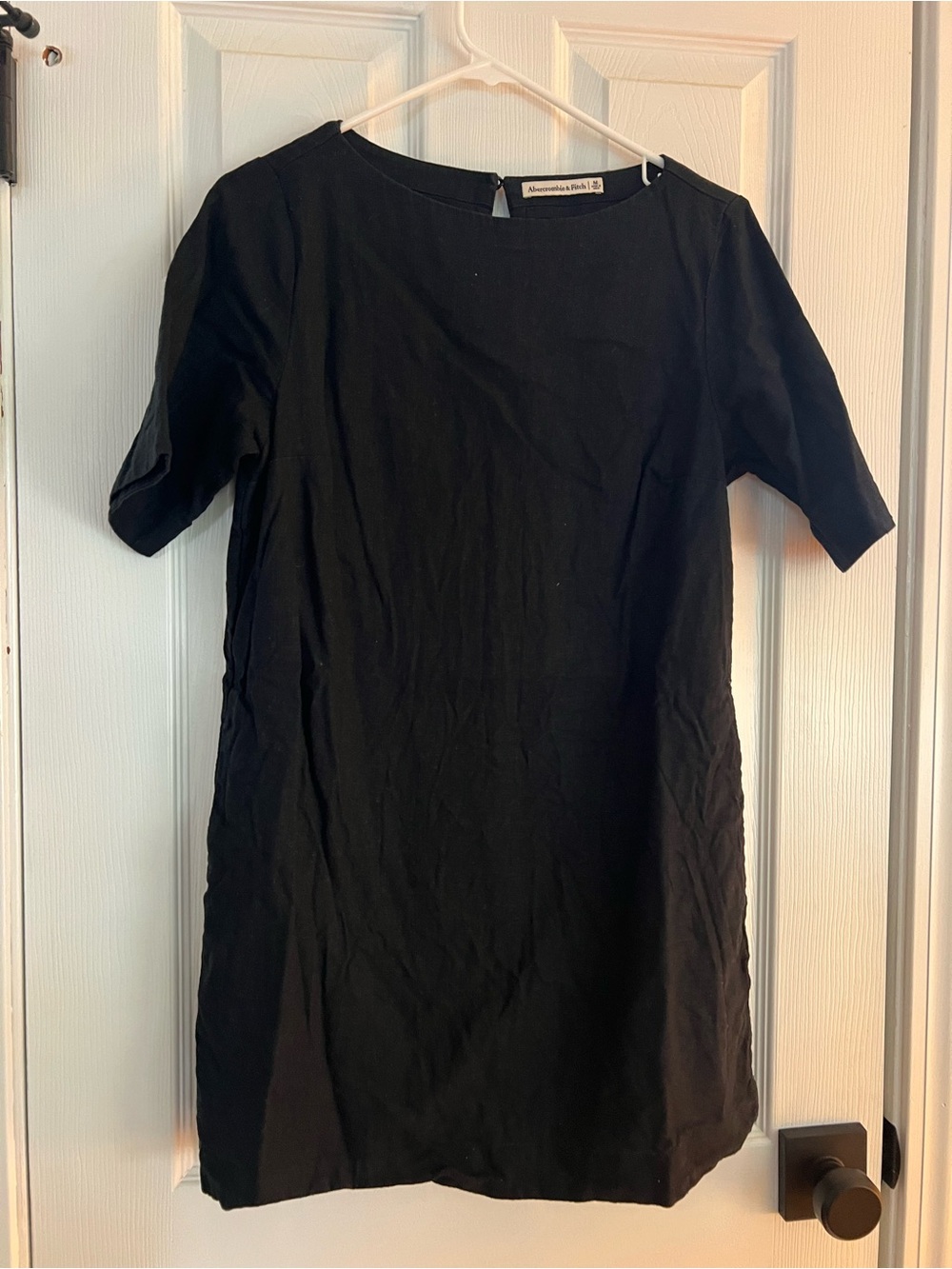 Abercrombie & Fitch Black Short-Sleeve Tunic Dress
